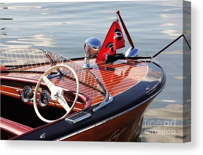 Boat Canvas Print featuring the photograph Chris Craft Deluxe Runabout by Neil Zimmerman