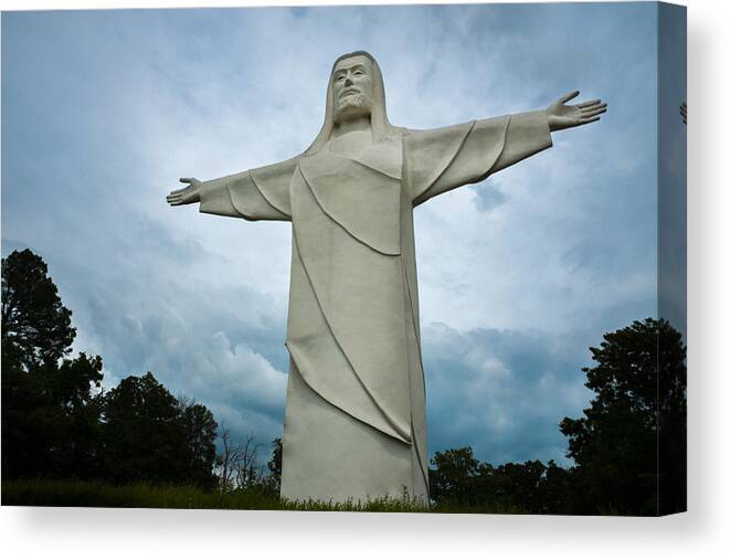 Bill Pevlor Canvas Print featuring the photograph Christ of the Ozarks by Bill Pevlor