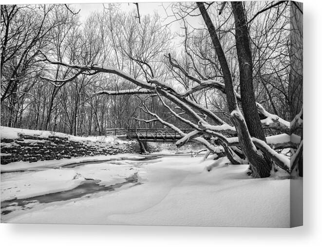 Www.cjschmit.com Canvas Print featuring the photograph Christmas Day B and W by CJ Schmit