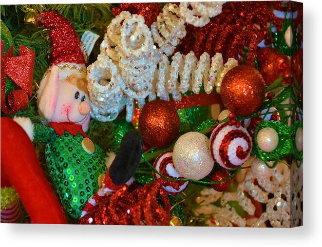 Christmas.scenic Canvas Print featuring the photograph Christmas Decor by Nancy Jenkins