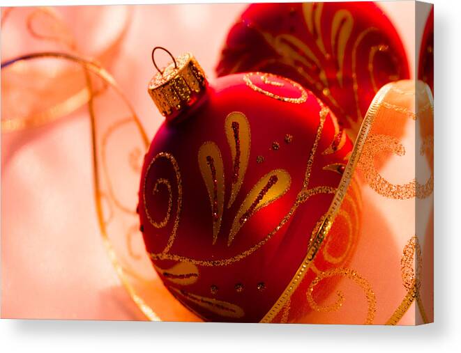 Christmas Background Canvas Print featuring the photograph Christmas Glitter by Teri Virbickis