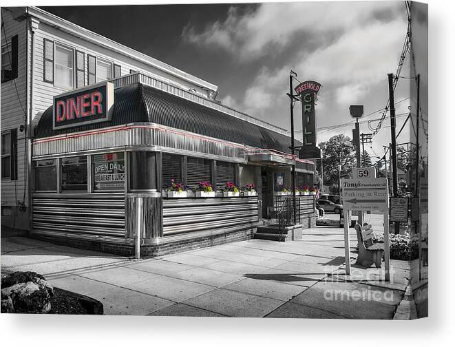 Diner Canvas Print featuring the photograph Chrome Diner by Arttography LLC