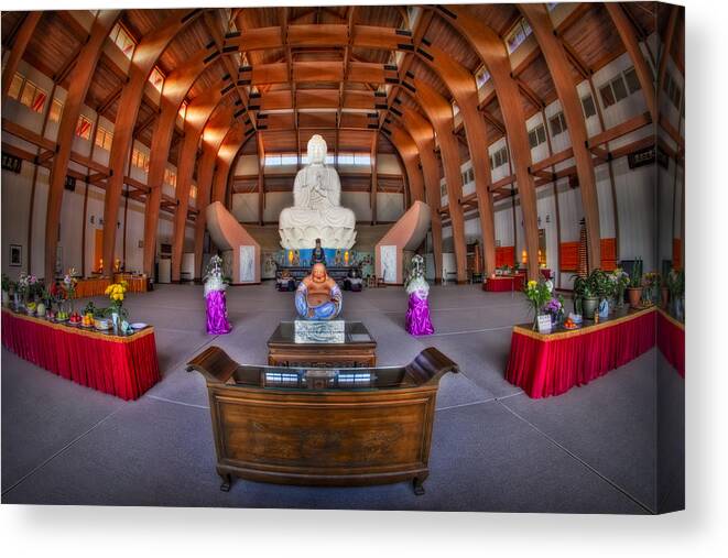 Budda Canvas Print featuring the photograph Chuang Yen Buddhist Monastery by Susan Candelario