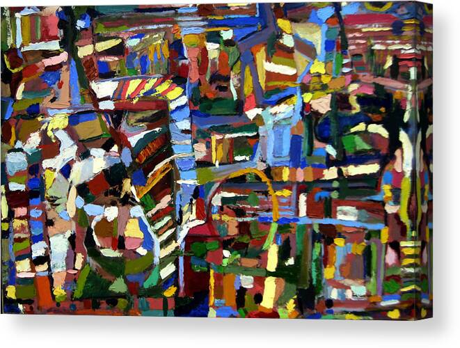 Abstract Paintings Canvas Print featuring the painting Chutes And Ladders by David Zimmerman