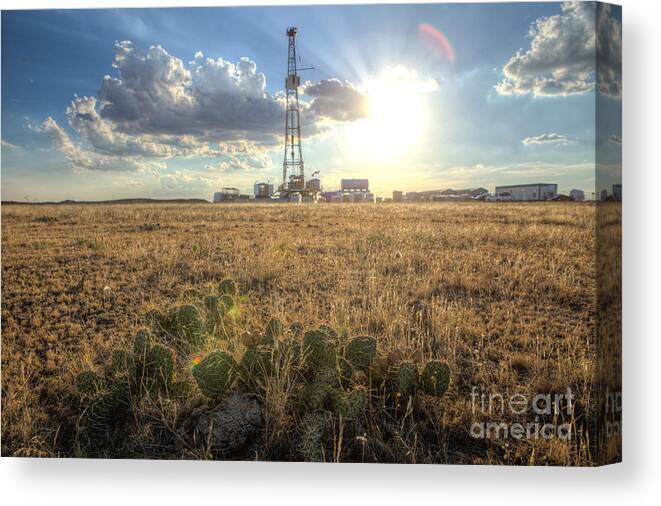 Oil Rig Canvas Print featuring the photograph Cim001-25 by Cooper Ross