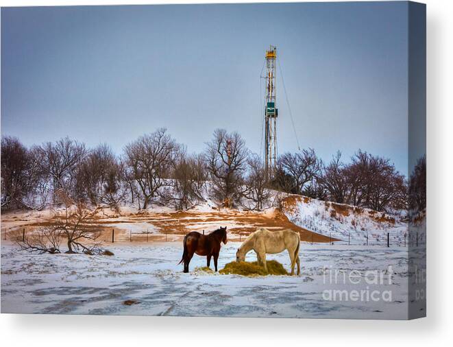Oil Rig Canvas Print featuring the photograph Cim004-2 by Cooper Ross