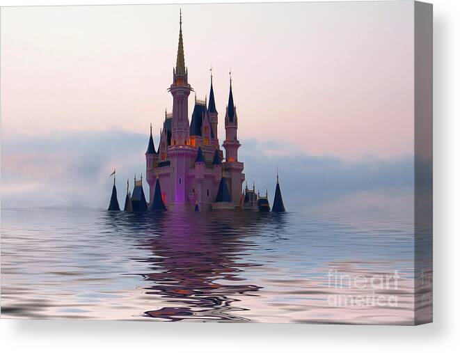 Castle Canvas Print featuring the digital art Cinderella Castle by Teresa Zieba