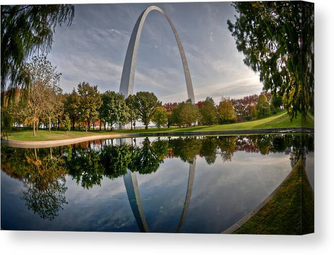 Arch Canvas Print featuring the photograph Circle of Reflection by Deborah Klubertanz