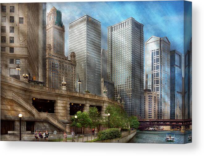 Chicago Canvas Print featuring the photograph City - Chicago IL - Continuing a Legacy by Mike Savad