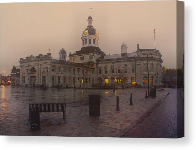 City Hall Canvas Print featuring the photograph City Hall Kingston Oct 30 2013 by Jim Vance