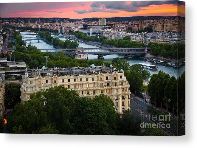 Eiffel Canvas Print featuring the photograph City of Light by Inge Johnsson