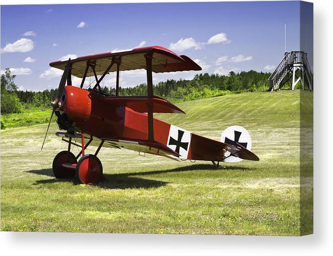 Red Barron Canvas Print featuring the photograph Classic Red Barron Fokker Dr.1 Triplane Photo by Keith Webber Jr