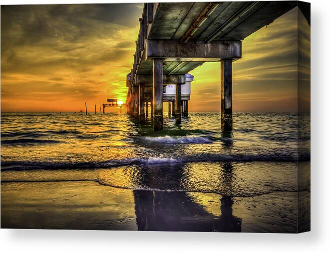 Clearwater Pier Canvas Print featuring the photograph Clearwater Pier by Marvin Spates