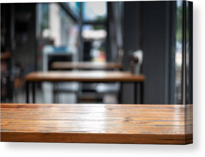 Empty Canvas Print featuring the photograph Close-Up Of Empty Table by SammyVision