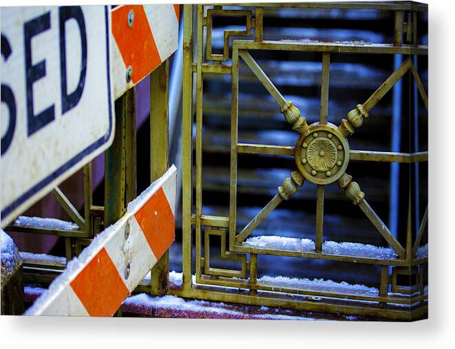  Canvas Print featuring the photograph Closed Walkway by Raymond Kunst