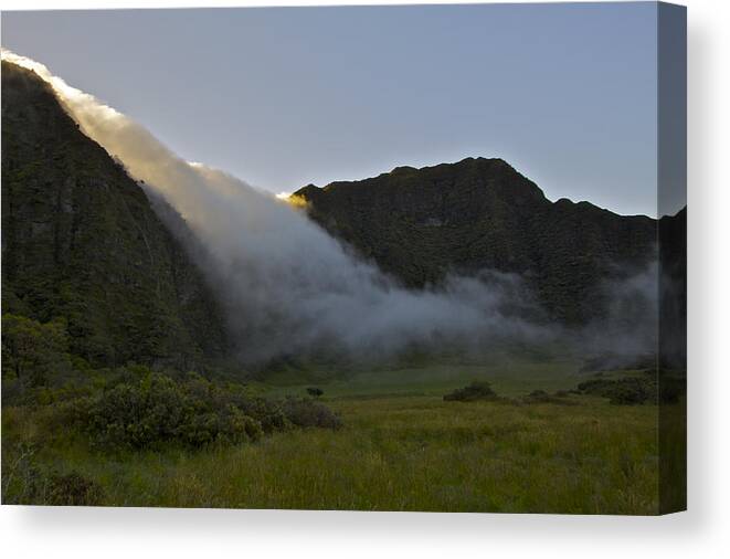 Hawaii Canvas Print featuring the photograph Cloud River by Brian Governale