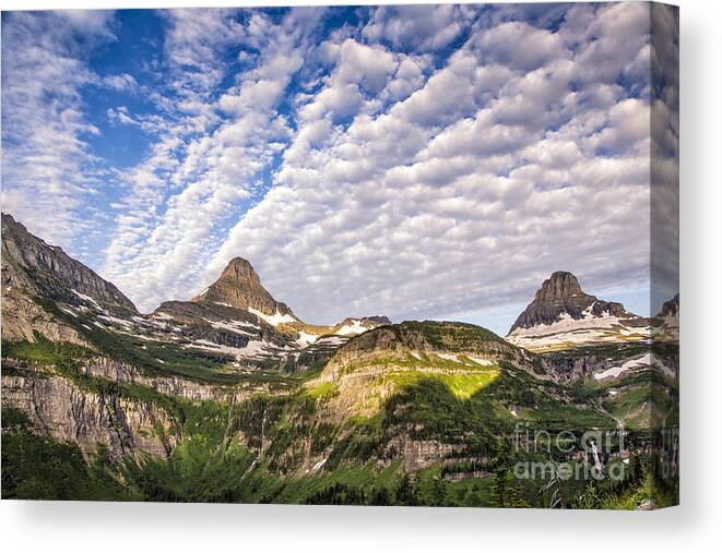 Glacier Canvas Print featuring the photograph Clouds In Glacier by Timothy Hacker