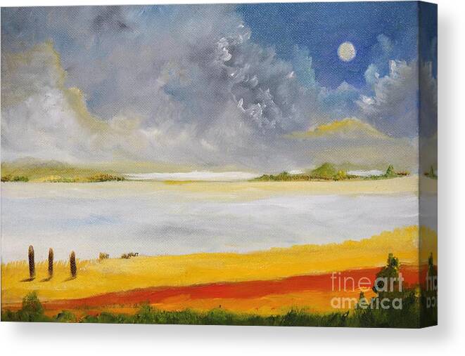  Puerto Rico Painting Canvas Print featuring the painting Clouds Kisses by Alicia Maury