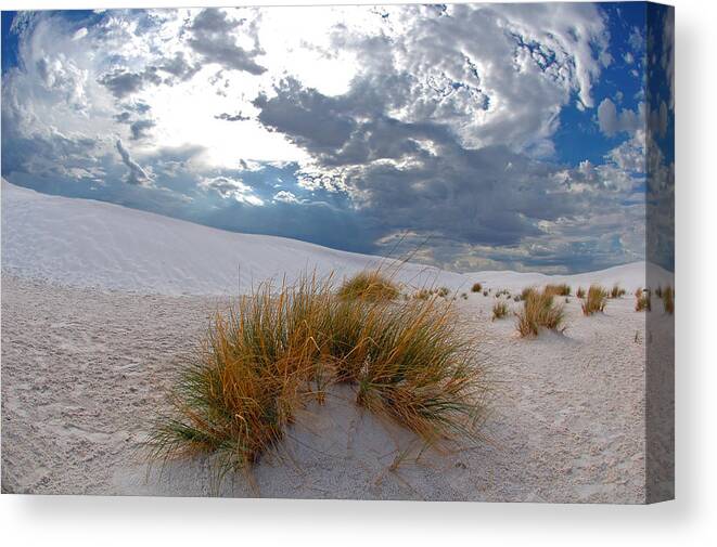 Sand Canvas Print featuring the photograph Clouds over White Sands by Mark McKinney