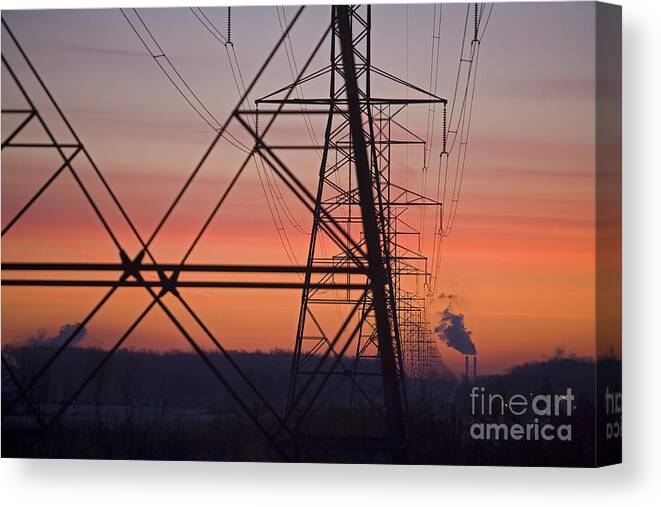 Power Canvas Print featuring the photograph Coal-Fired Power Plant by Jim West