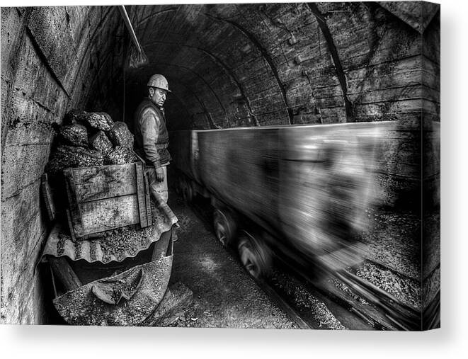 Coal Canvas Print featuring the photograph Coal Mine by Emine Basa