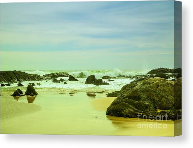 Water Canvas Print featuring the photograph Coastal Landscape of Sri Lanka by Gina Koch