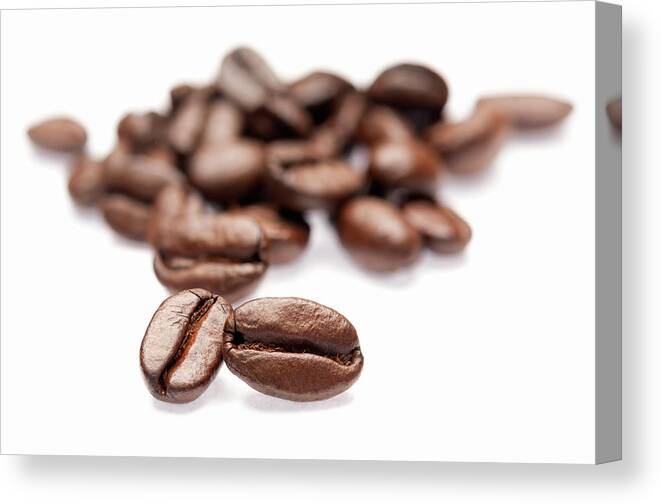 White Background Canvas Print featuring the photograph Coffe Beans by Daniel Sambraus
