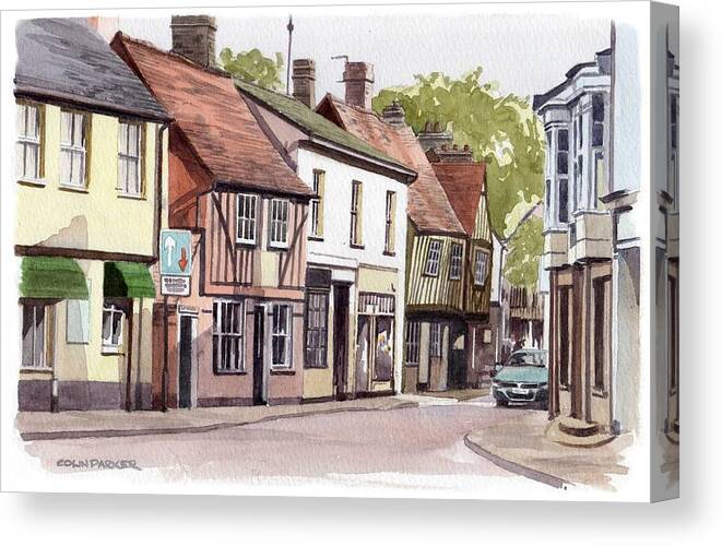 English Villages Canvas Print featuring the painting Coggeshall by Colin Parker