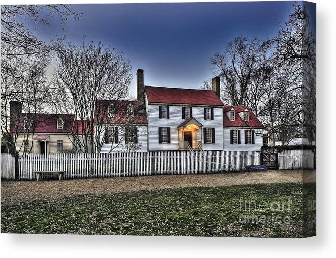 Colonial Williamsburg Canvas Print featuring the photograph Colonial Williamsburg George Tucker House by Gene Bleile Photography 