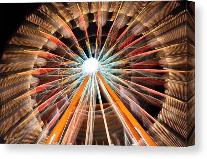 Ferris Wheel Canvas Print featuring the photograph Color Wheel by Andrea Platt