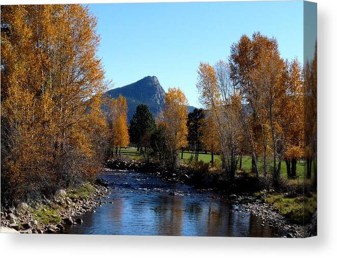 Colorado Canvas Print featuring the photograph Colorado Mountain Stream in Autumn by Marilyn Burton