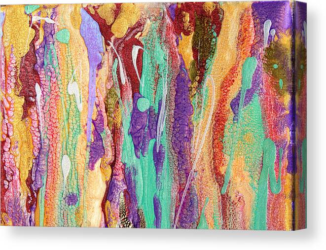 Abstract Canvas Print featuring the painting Colorful Abstract Falls by Julia Apostolova