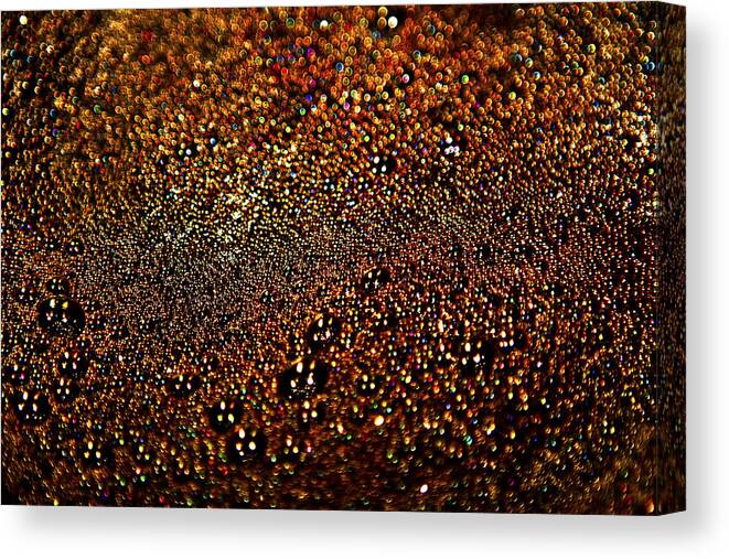 Coffee Canvas Print featuring the photograph Colorful Bubbles On The Surface Of Filtering Coffee by Her Arts Desire