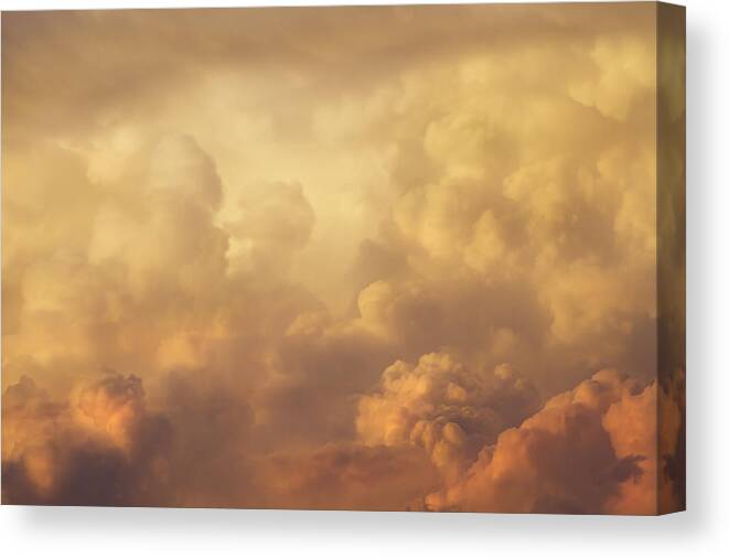 Sunset Canvas Print featuring the photograph Colorful Orange Magenta Storm Clouds At Sunset by Keith Webber Jr