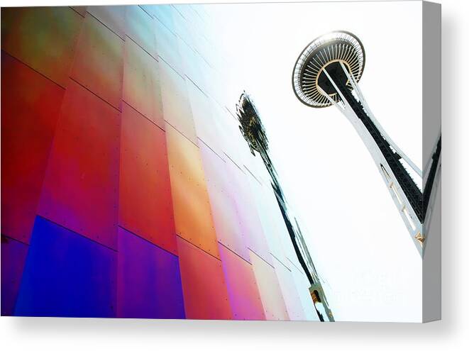 Abstract Canvas Print featuring the photograph Colorful Seattle by JR Photography