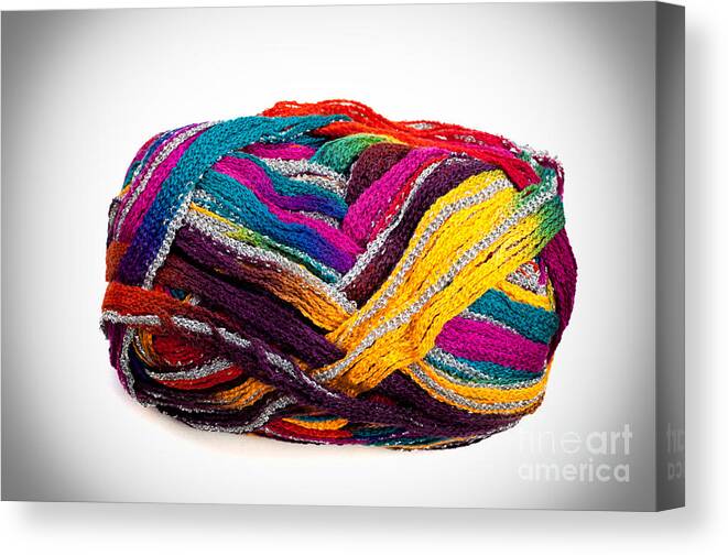 Colors Canvas Print featuring the photograph Colorful yarn by Les Palenik