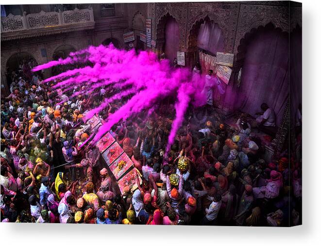 People Canvas Print featuring the photograph Colour Blast by Avishek Das