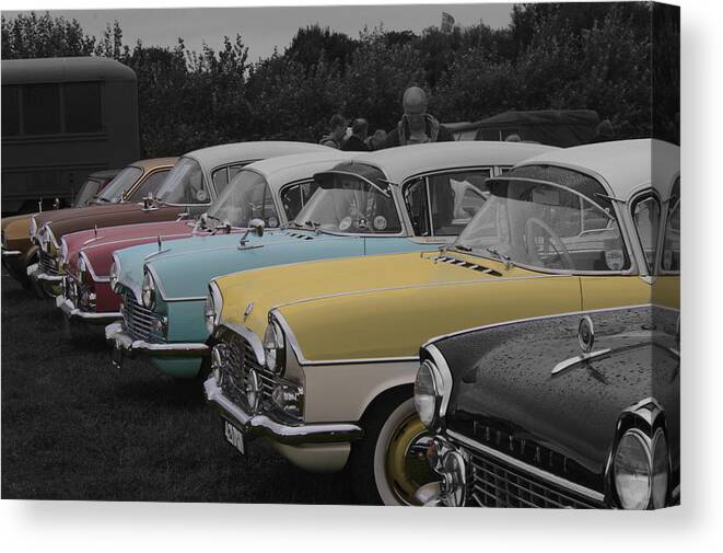Classic Cars Canvas Print featuring the photograph Colour Pop Cars by Denise Brady