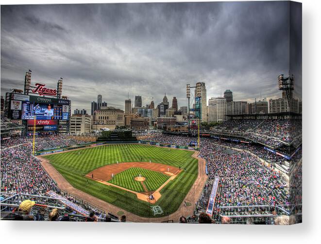 Detroit Tigers Canvas Print featuring the photograph Comerica Park Home of the Tigers by Shawn Everhart