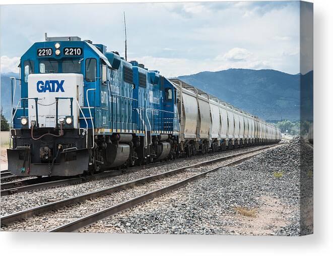 Train Canvas Print featuring the photograph Just chugging along... by Jennifer Grossnickle