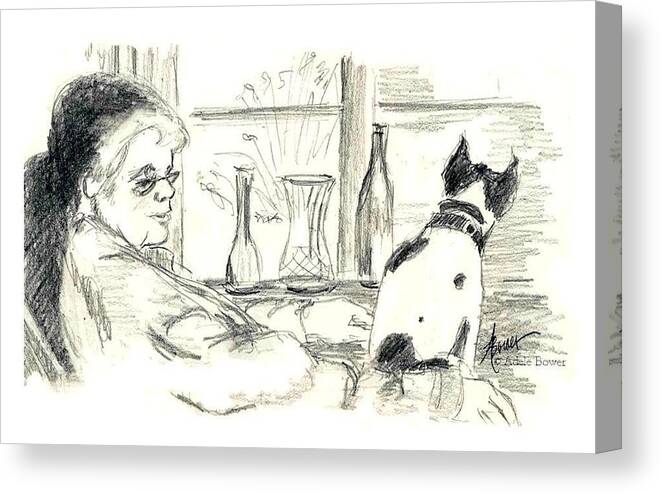 Dog Canvas Print featuring the painting Companions by Adele Bower