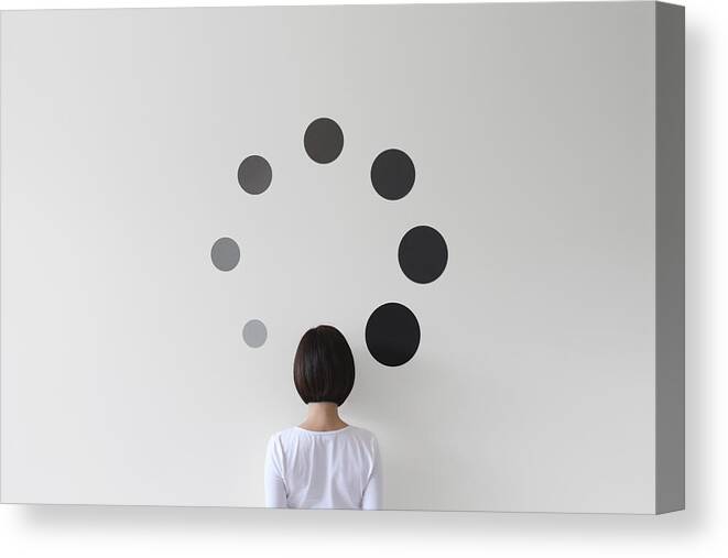Internet Canvas Print featuring the photograph Conceptual loading symbol by Pchyburrs