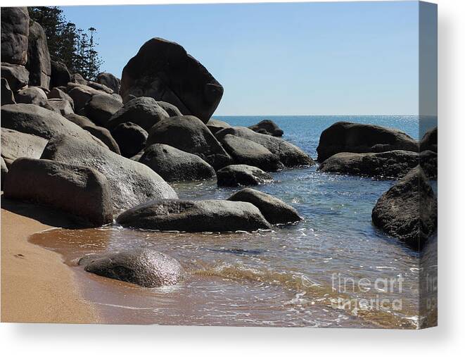 Rock Canvas Print featuring the photograph Contrast by Jola Martysz