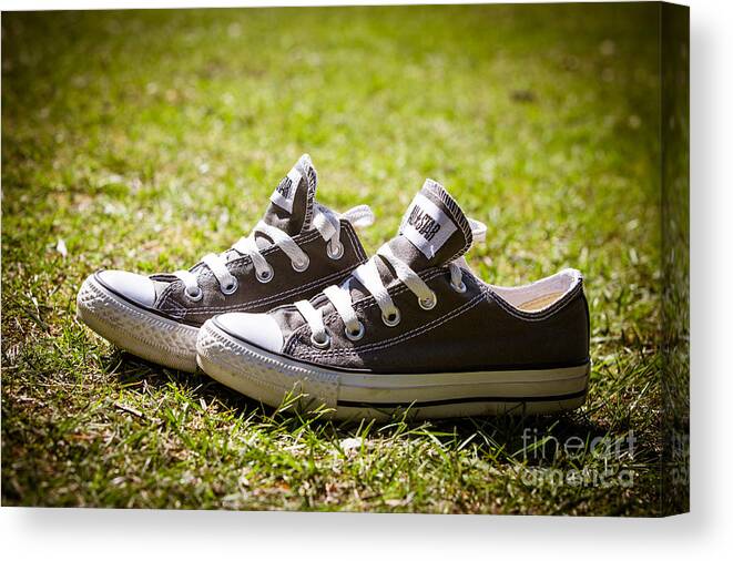 Abandoned Canvas Print featuring the photograph Converse pumps by Jane Rix