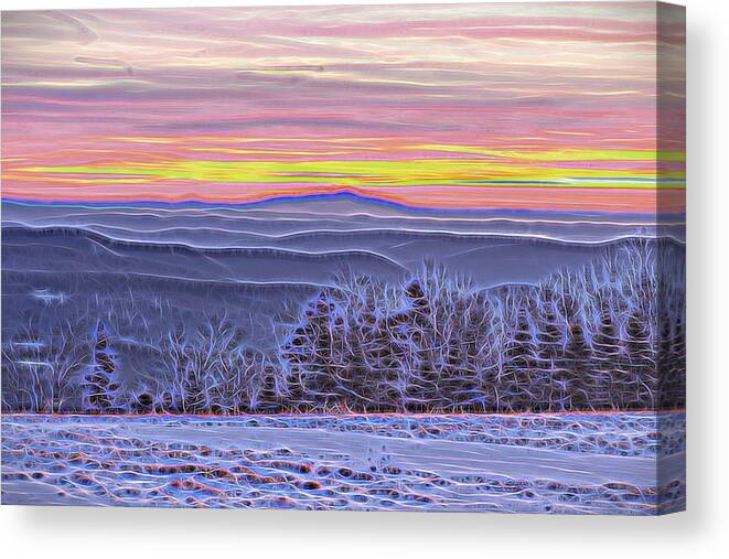 East Dover Vermont Canvas Print featuring the photograph Cooper Hill Sunrise II by Tom Singleton