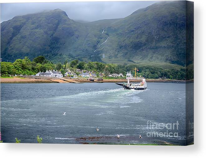 Corran Ferry Canvas Canvas Print featuring the photograph Corran Ferry by Chris Thaxter