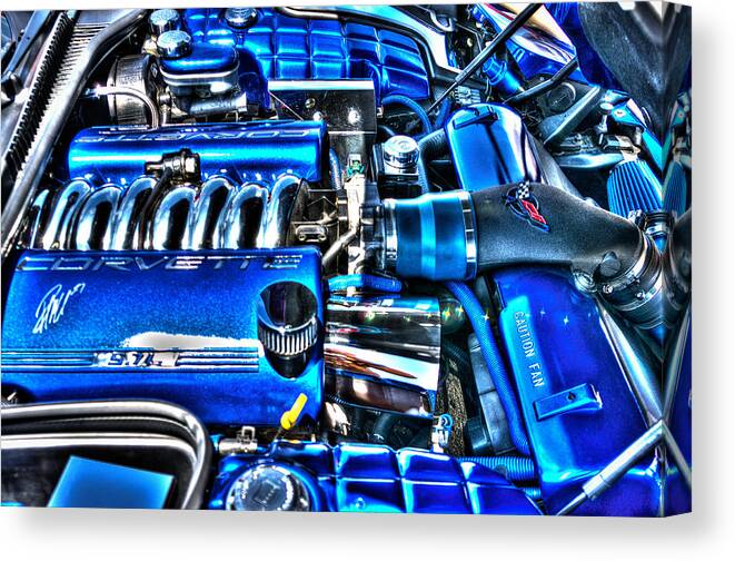 Decatur Canvas Print featuring the photograph Corvette in Blue by George Strohl
