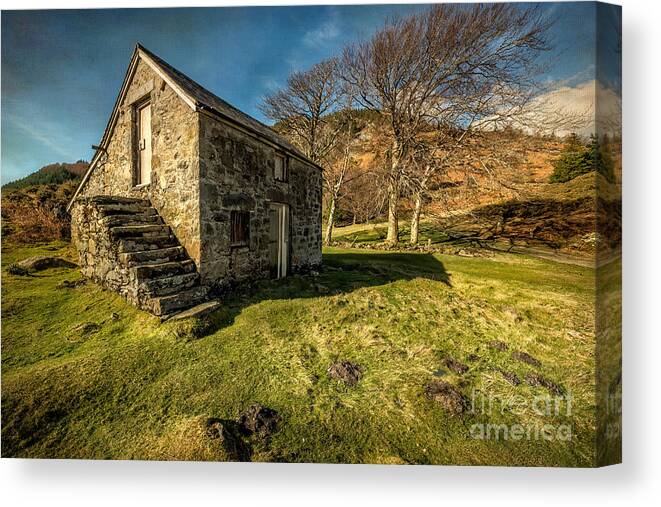 Geirionydd Canvas Print featuring the photograph Country Cottage by Adrian Evans