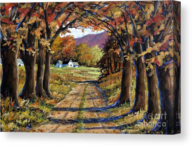 Canadian Landscape Created By Richard T Pranke Canvas Print featuring the painting Country Livin by Richard T Pranke