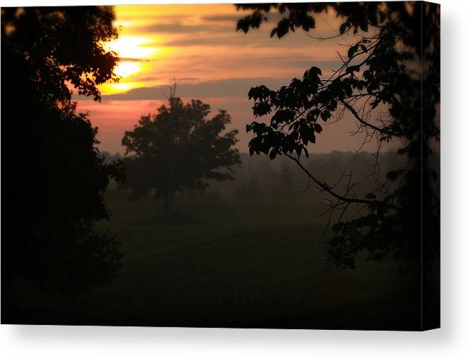 Michigan Canvas Print featuring the photograph Country Sunrise 1 by Scott Hovind